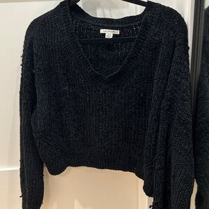American Eagle Outfitters Black V-Neck Sweater